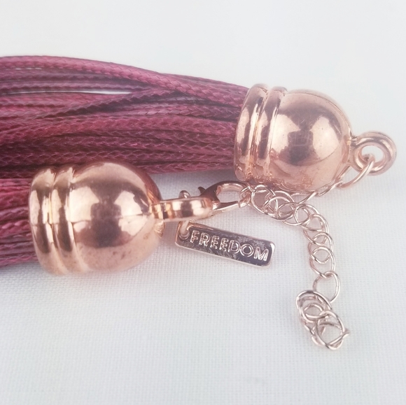 Freedom Boho Copper & Maroon Necklace EUC - Picture 7 of 8